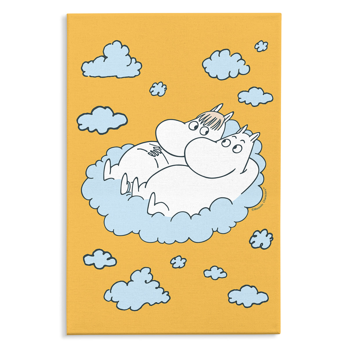 Moomintroll & Snorkmaiden On Clouds Stretched Canvas | Moomin Shop United States