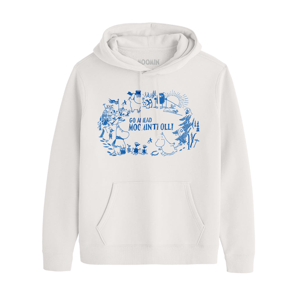 Go Ahead Moomintroll Running Winter Sports Games Adult Hoodie | Moomin Shop US