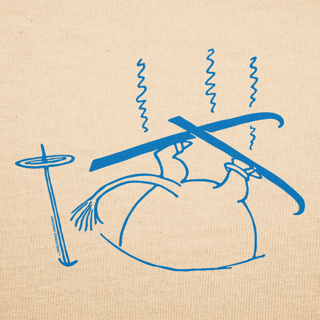 Blue Skiing Moomintroll Stuck In Snow Winter Games Adult T-Shirt