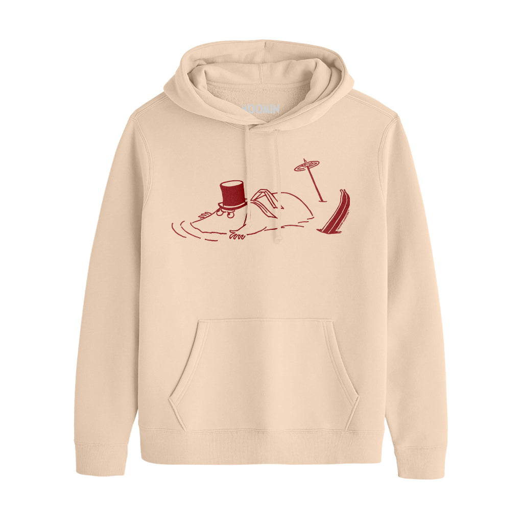 Red Skiing Moominpappa Stuck In Snow Winter Games Adult Hoodie