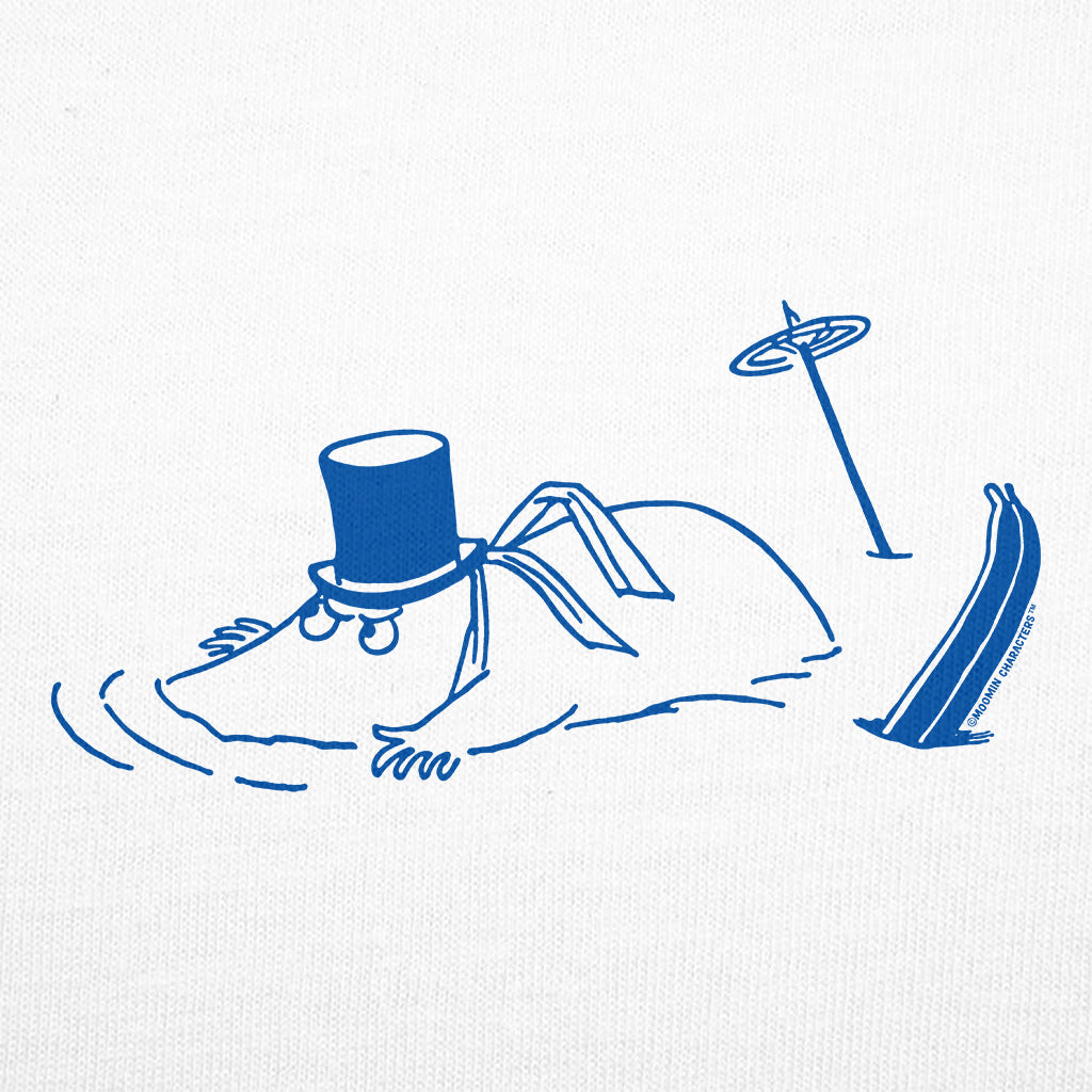 Blue Skiing Moominpappa Stuck In Snow Winter Games Adult T-Shirt