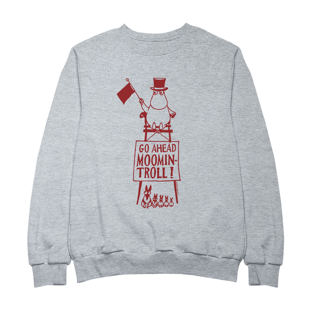 Red Moominpappa Winter Games Go Ahead Moomintroll! Adult Sweatshirt