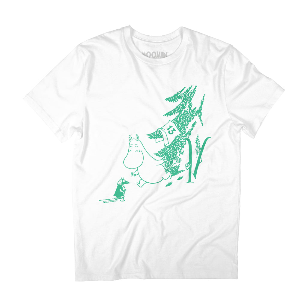 Green Moomintroll Apres Ski Winter Sports Games Adult T-Shirt | Moomin Shop US
