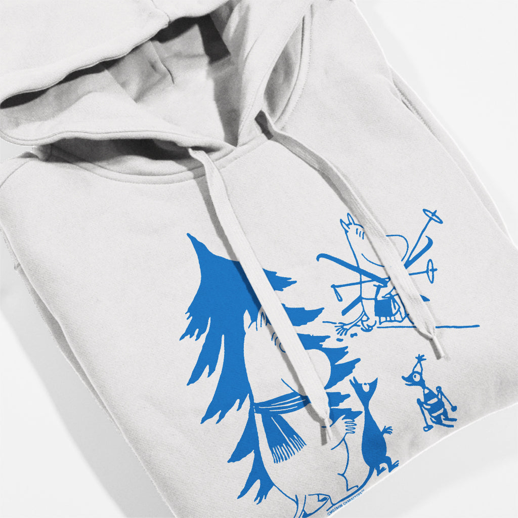 Blue Moomintroll Winter Games Moominmamma Skiing Adult Hoodie