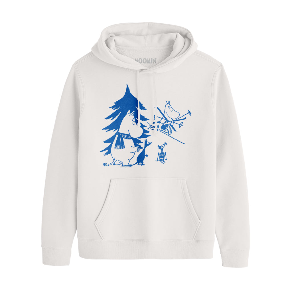 Blue Moomintroll Winter Games Moominmamma Skiing Adult Hoodie | Moomin Shop US