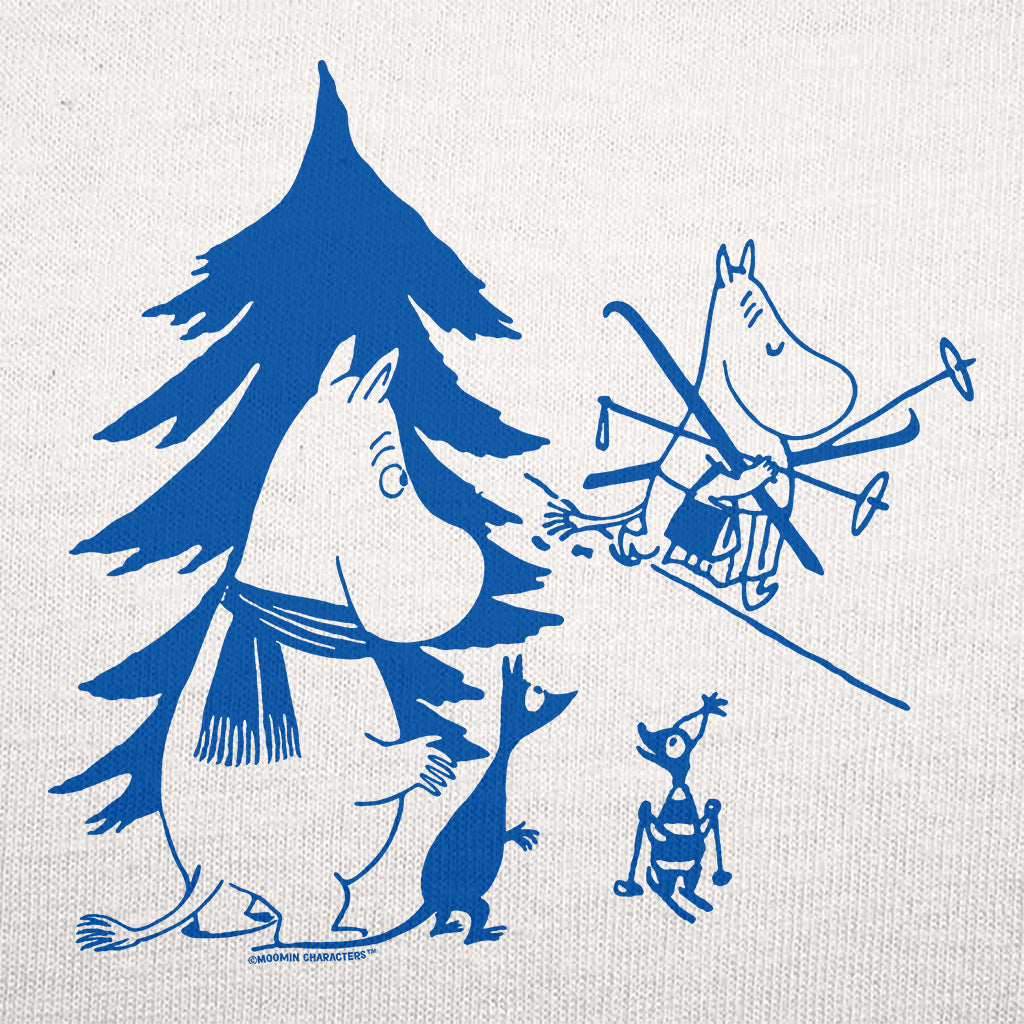 Blue Moomintroll Winter Games Moominmamma Skiing Adult Hoodie