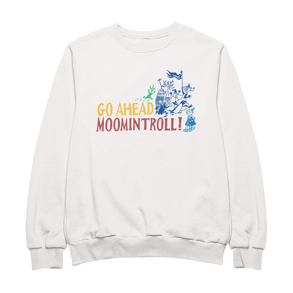 Color Go Ahead Moomintroll! Winter Games Sports Adult Sweatshirt | Moomin Shop US