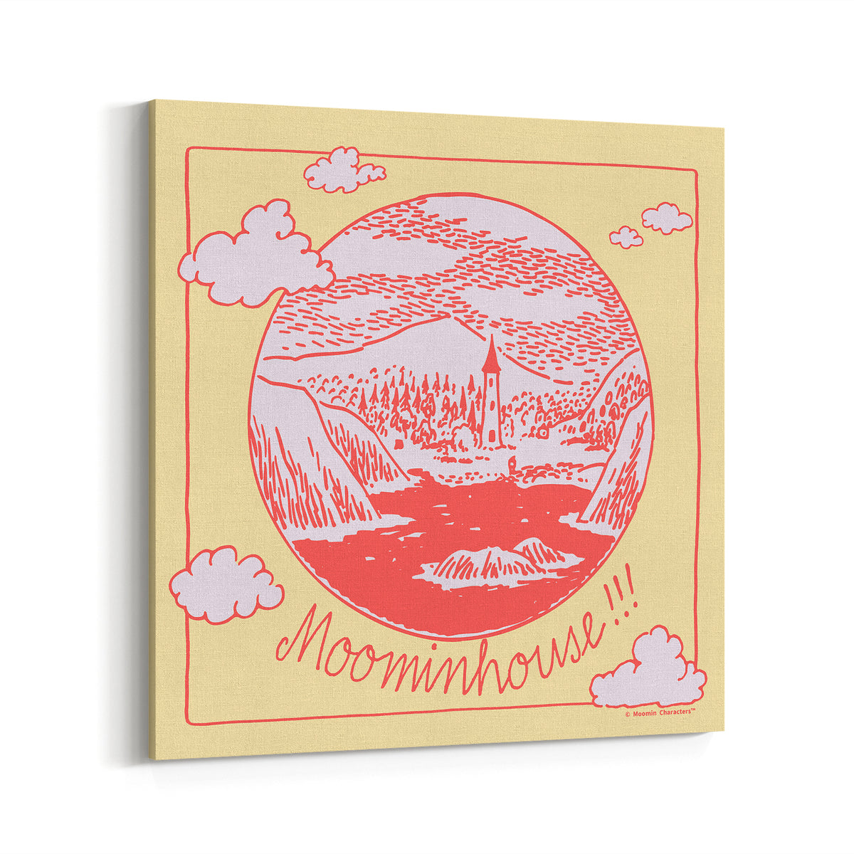 Moominhouse Telescope View Stretched Canvas