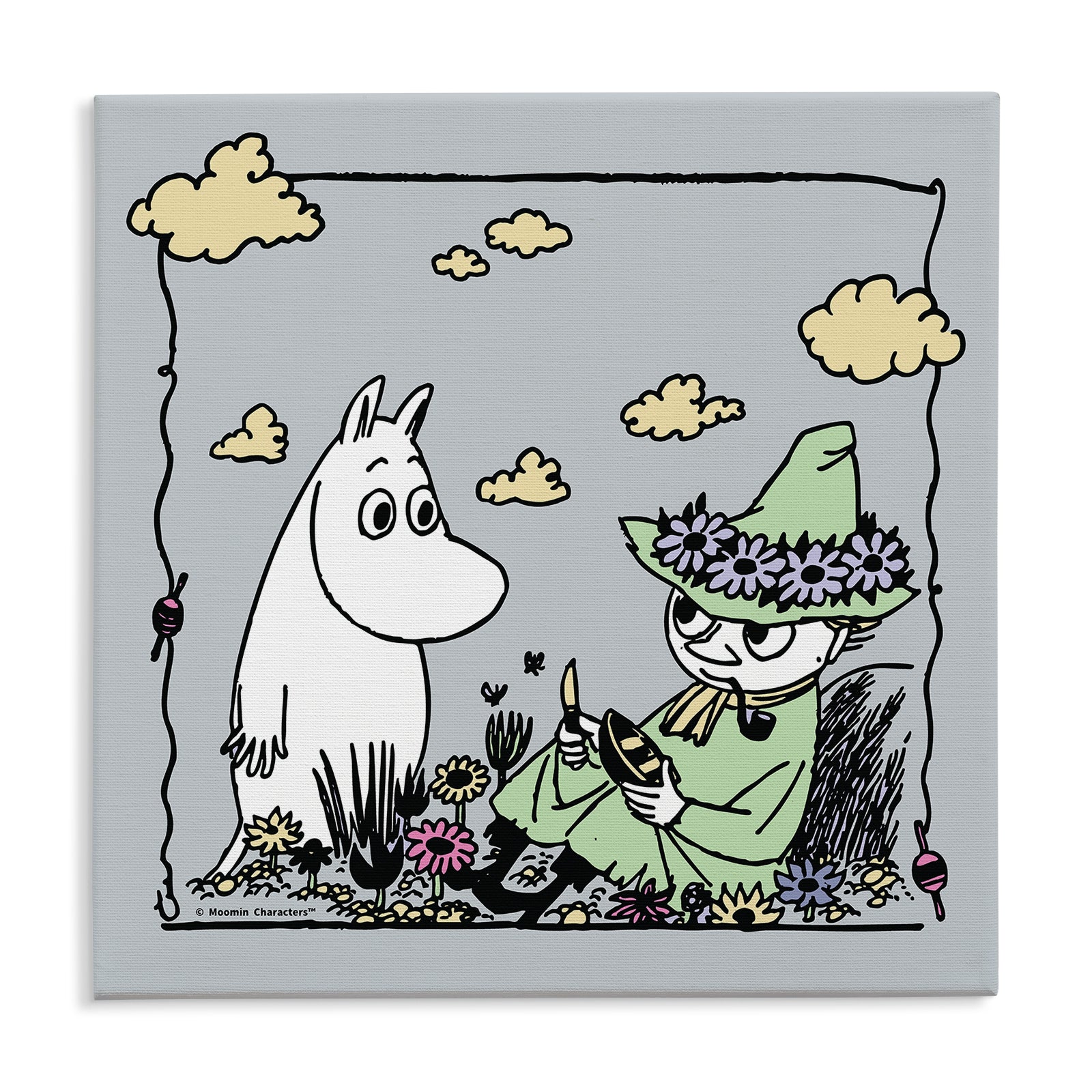 Snufkin & Moomintroll Stretched Canvas | Moomin Shop US