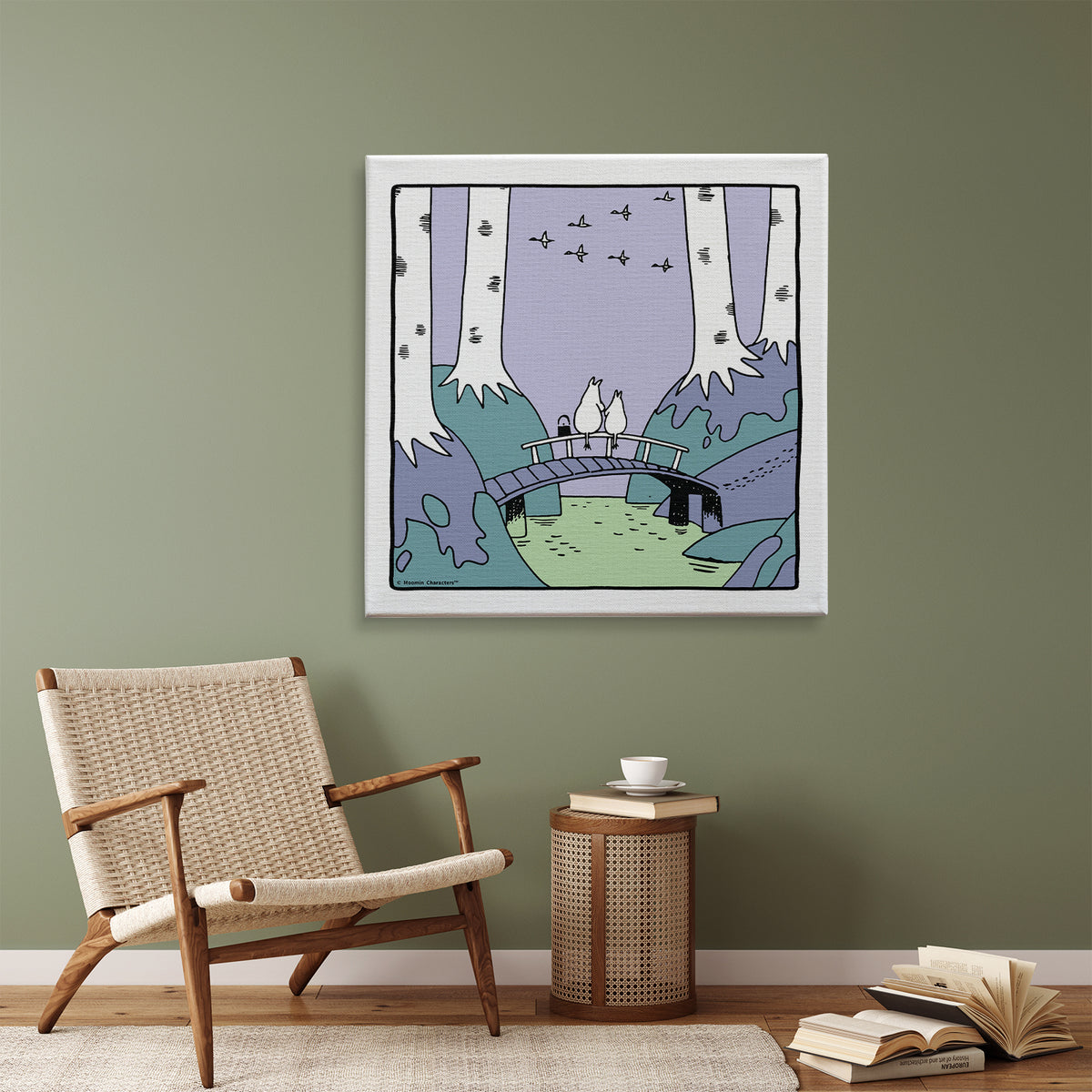 Moominvalley Scenic Bridge Giant Stretched Canvas - Square