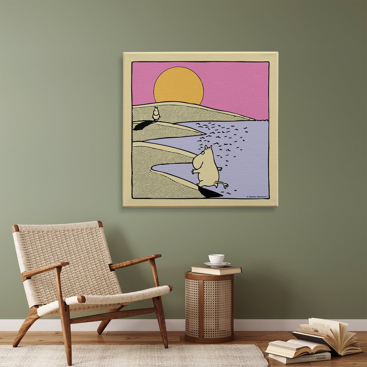 Moomin Beach Sunset Giant Stretched Canvas