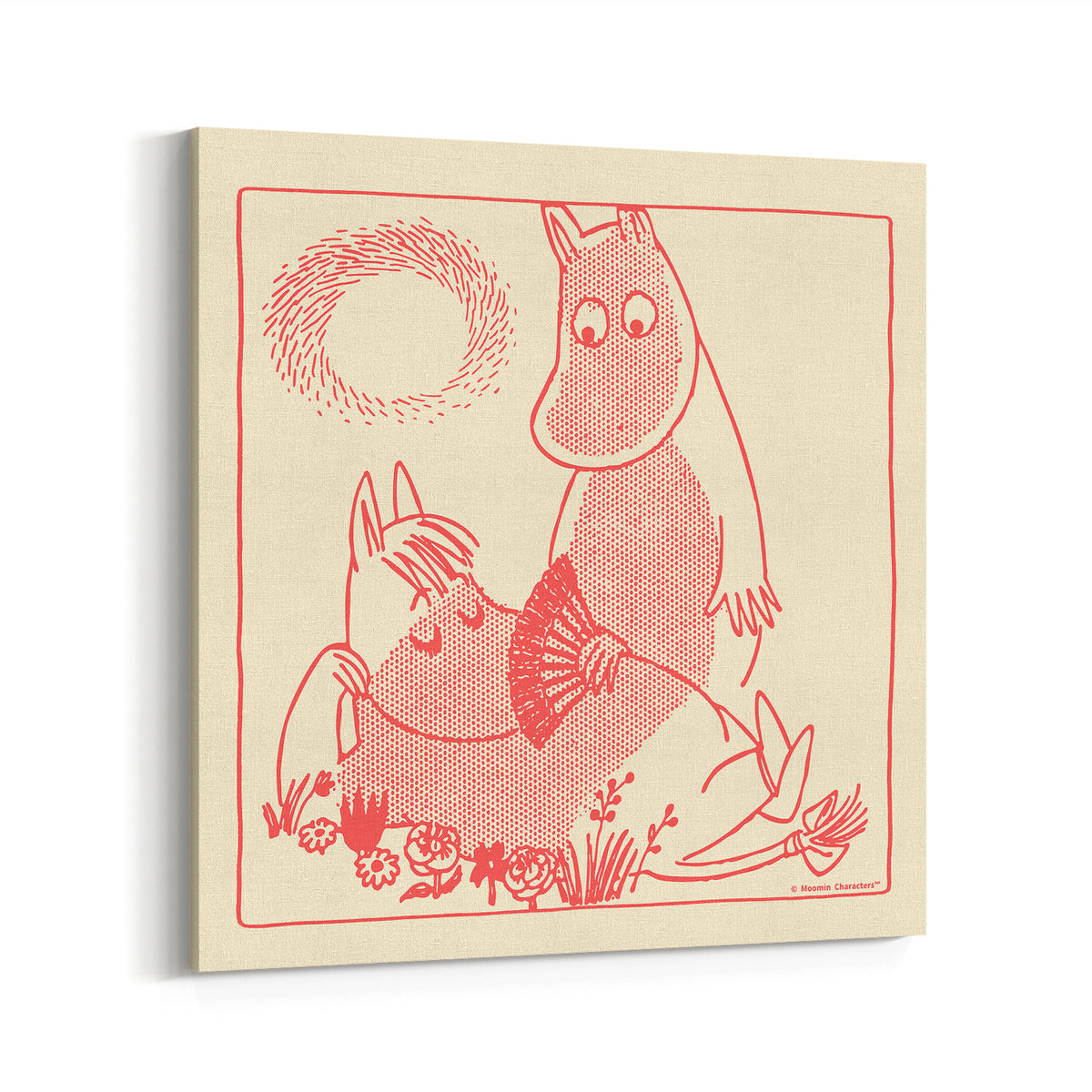 Moomintroll & Snorkmaiden Romance Stretched Canvas