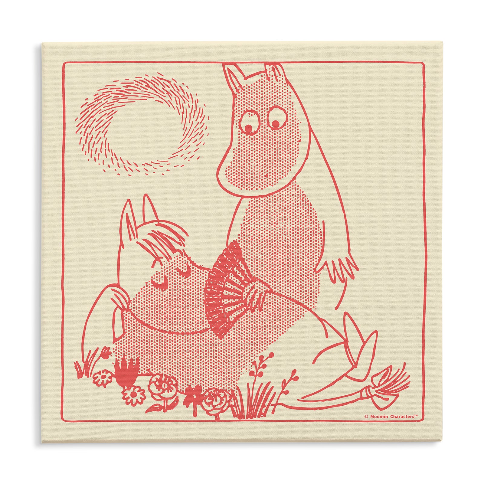 Moomintroll & Snorkmaiden Romance Stretched Canvas | Moomin Shop US