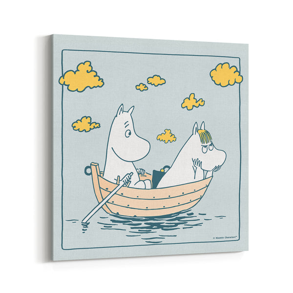Moomintroll & Snorkmaiden Grumpy Sailing Stretched Canvas | Moomin Shop ...