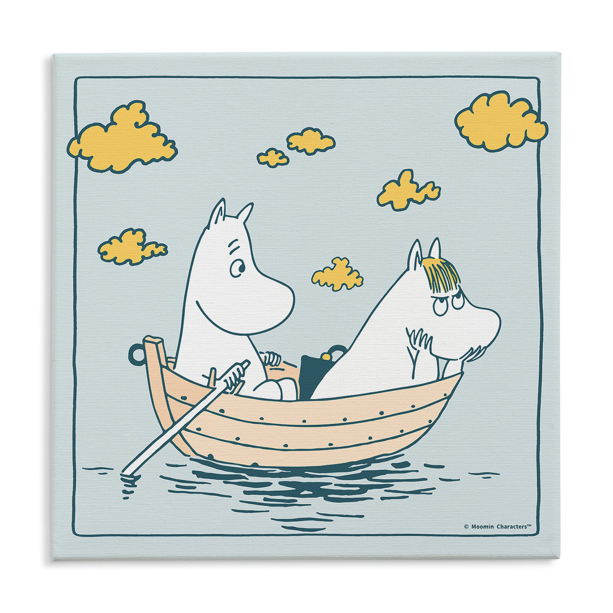 Moomintroll & Snorkmaiden Grumpy Sailing Stretched Canvas | Moomin Shop US