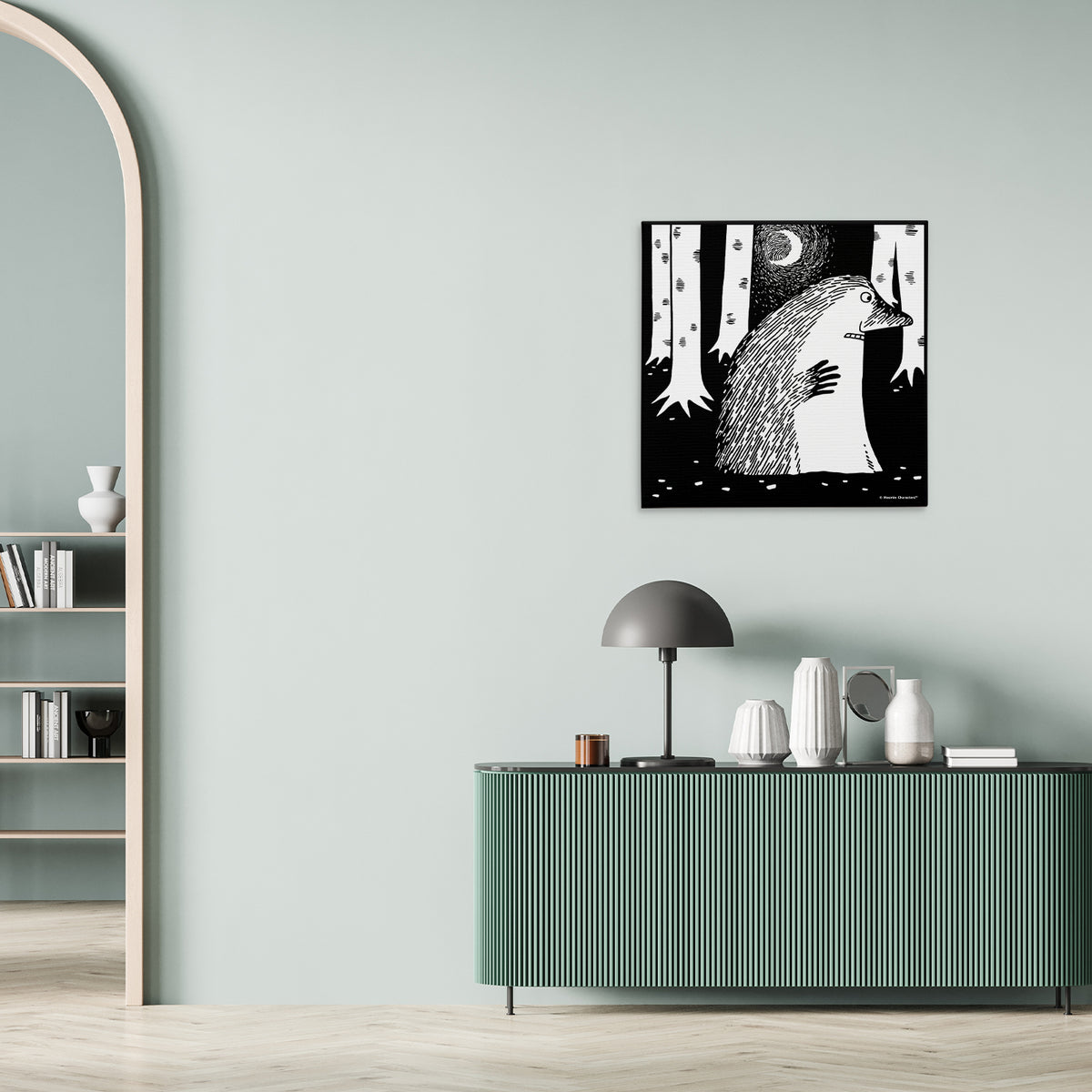 The Groke By Moonlight Stretched Canvas