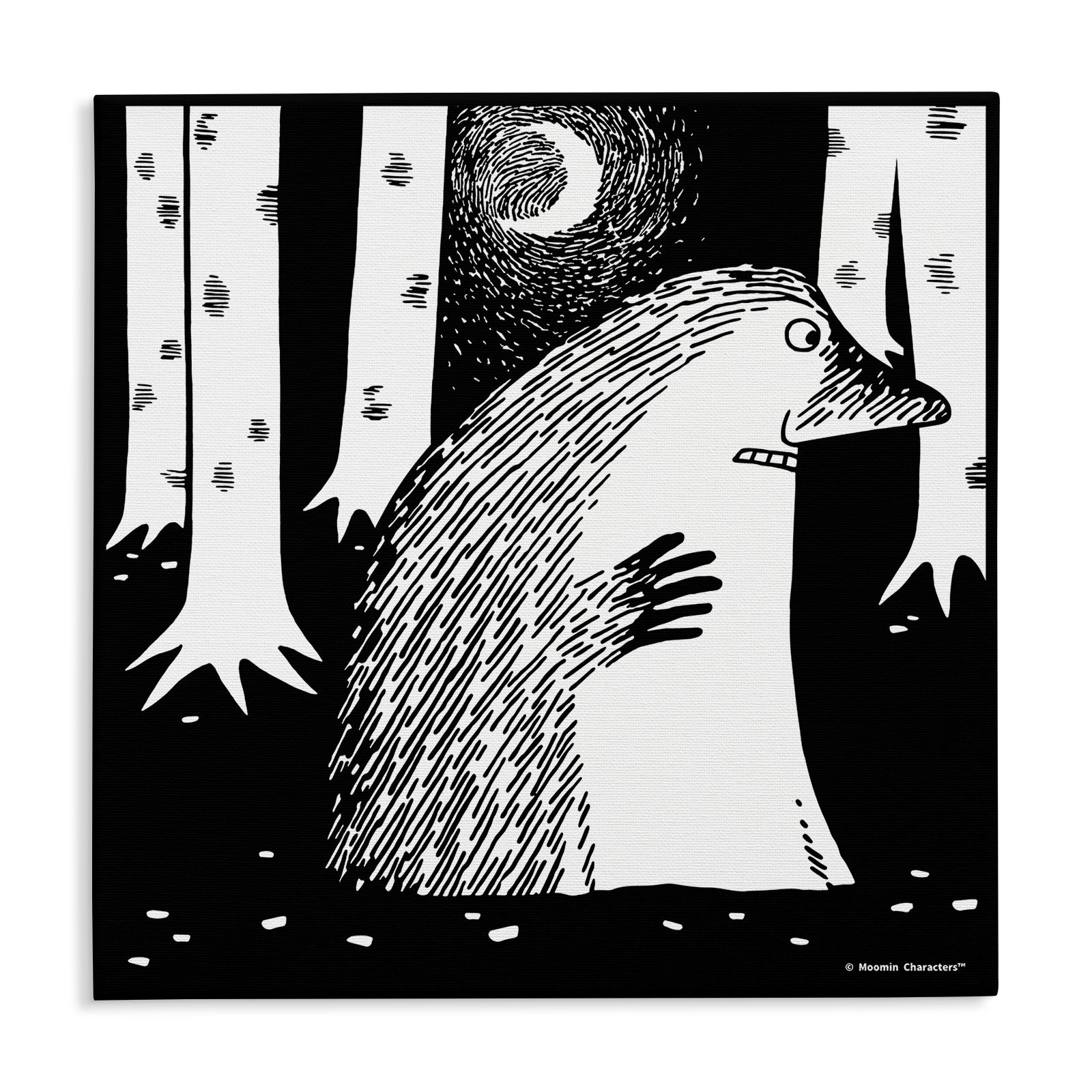 The Groke By Moonlight Stretched Canvas | Moomin Shop US