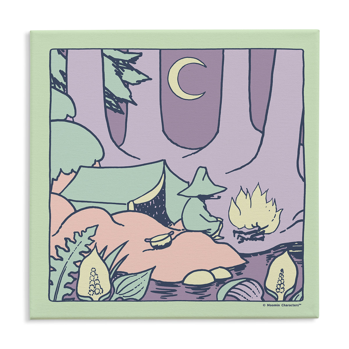Snufkin Camping Stretched Canvas | Moomin Shop US