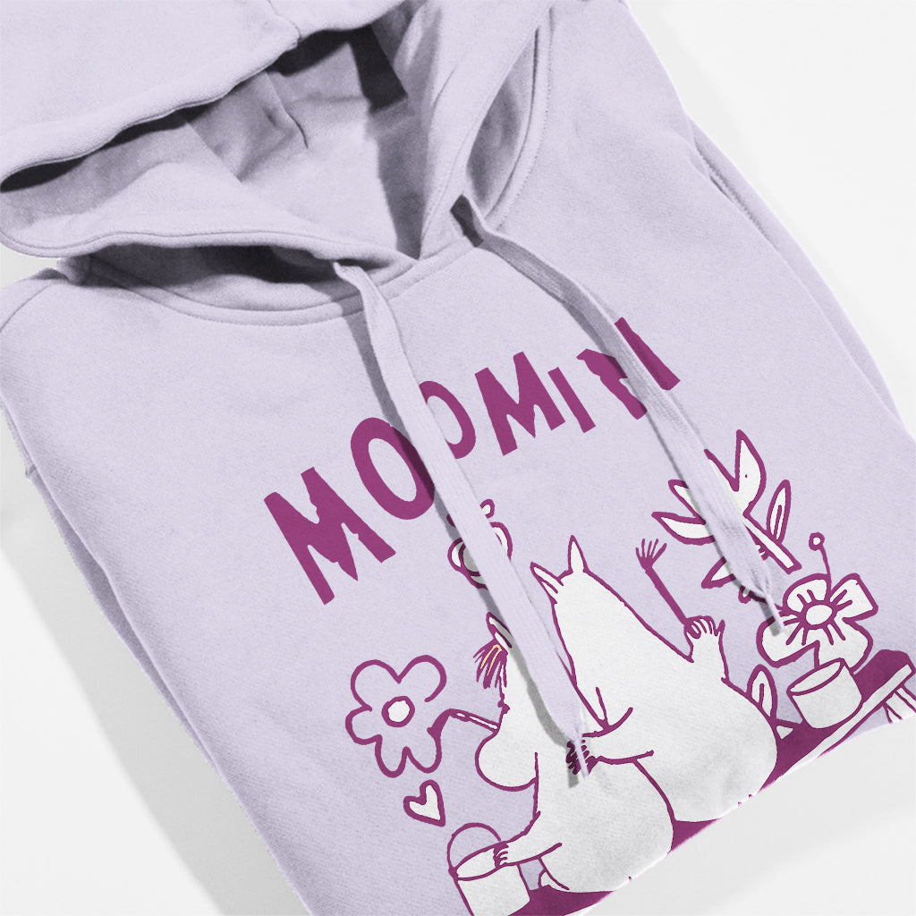 Moomintroll & Snorkmaiden Love Painting Flowers Art Adult Hoodie