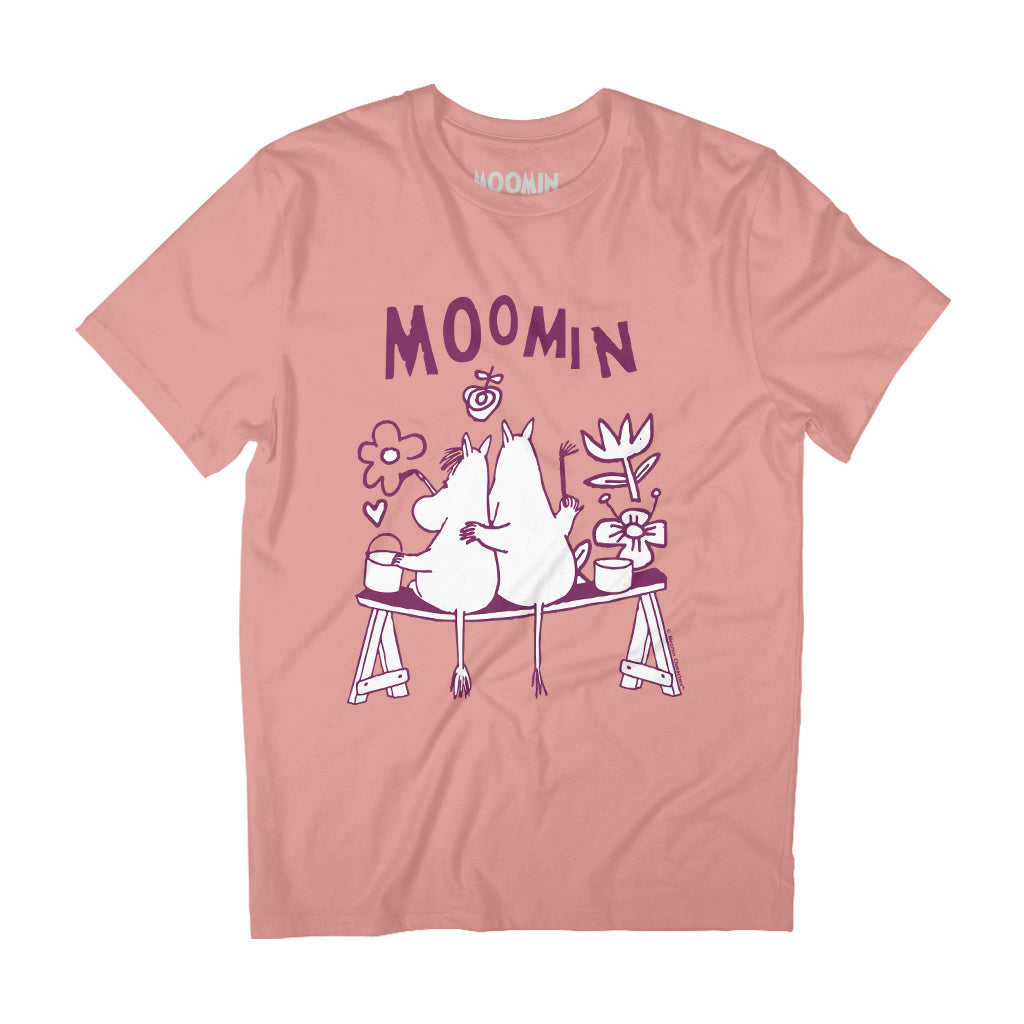Moomintroll & Snorkmaiden Love Painting Flowers Art Adult T-Shirt