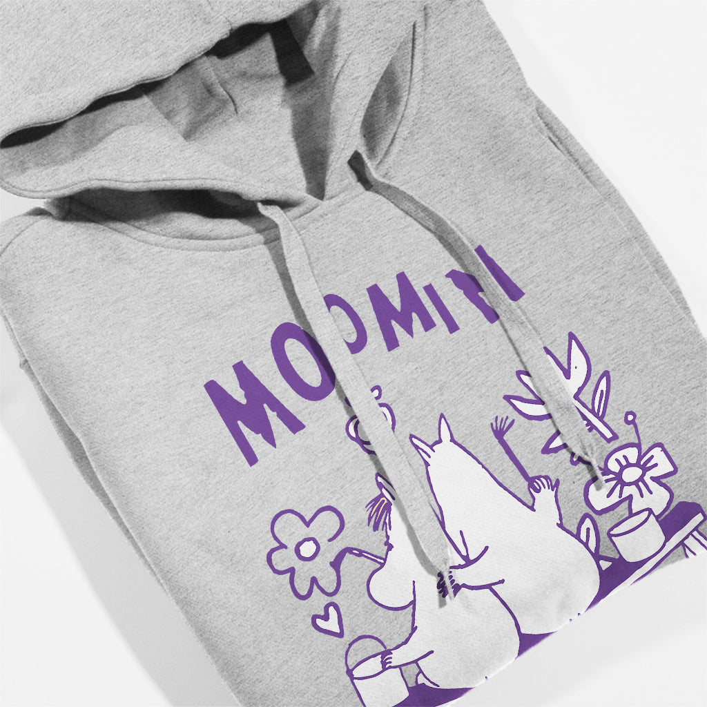 Moomintroll & Snorkmaiden Love Art Painting Flower Adult Hoodie
