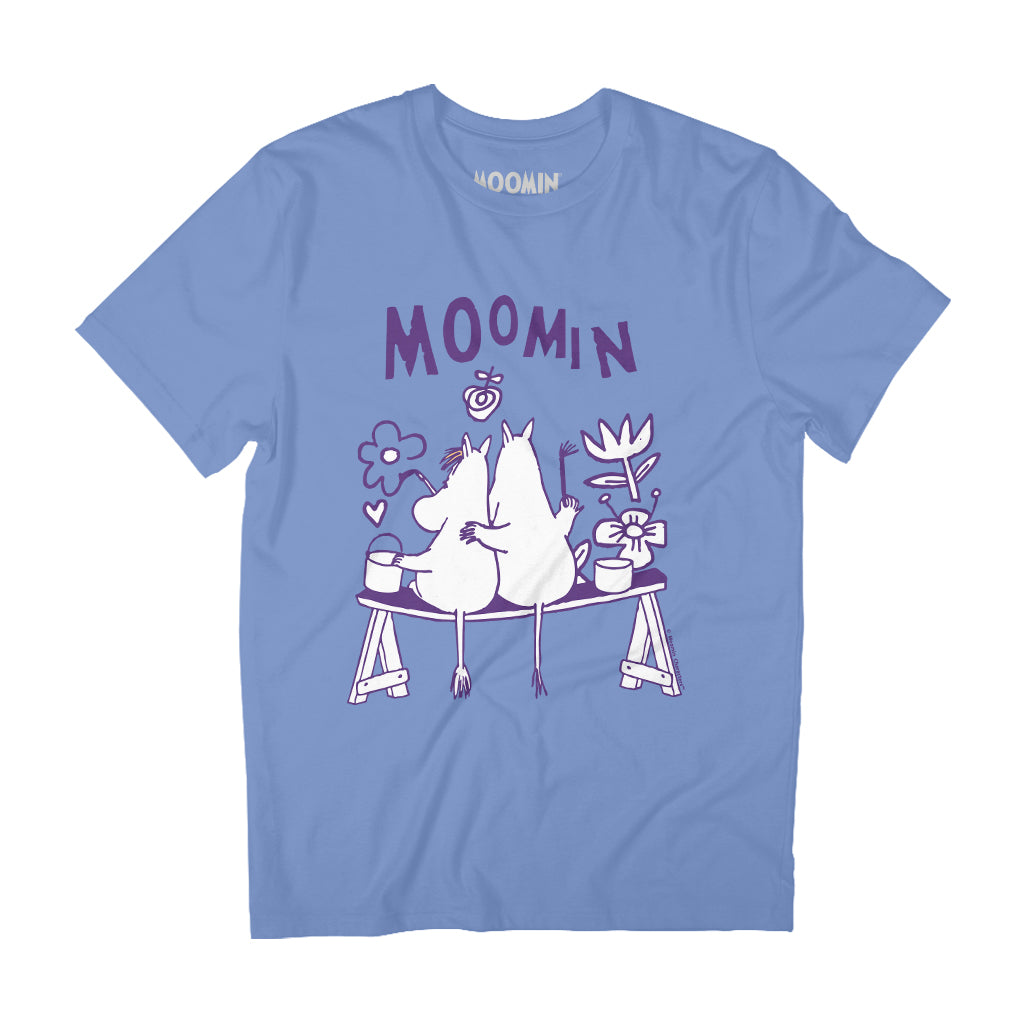 Moomintroll & Snorkmaiden Love Art Painting Flowers Adult T-Shirt | Moomin Shop US