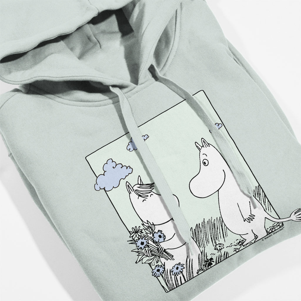 Moomintroll & Snorkmaiden Love Picking Flowers Adult Hoodie | Moomin Shop US