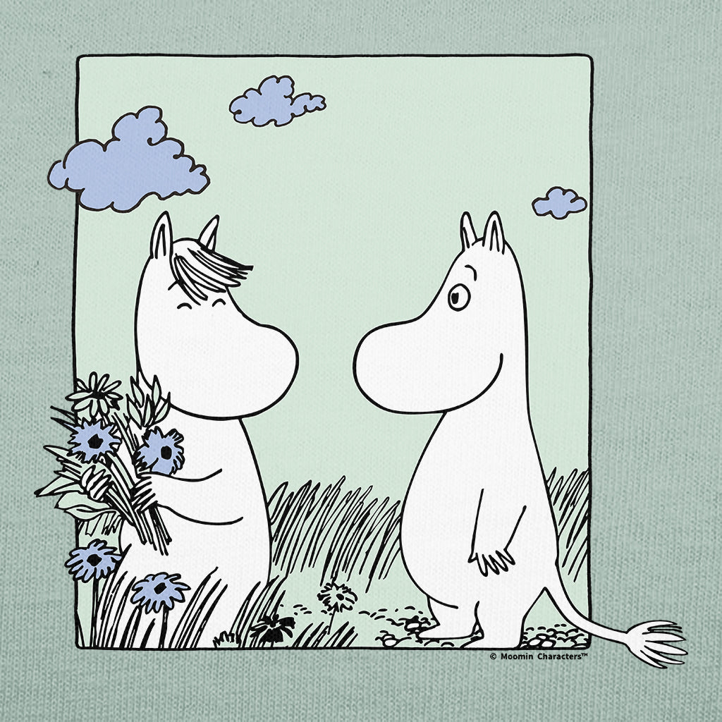 Moomintroll & Snorkmaiden Love Picking Flowers Adult Hoodie