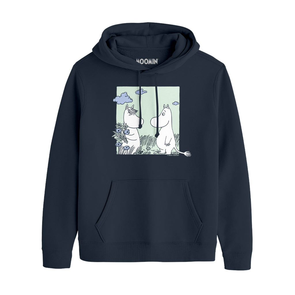 Moomintroll & Snorkmaiden Love Flower Picking Adult Hoodie | Moomin Shop US