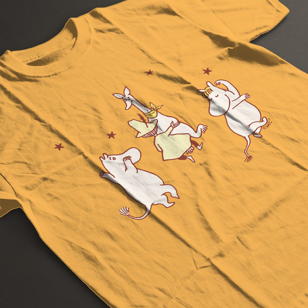 Comet in Moominland Moomintroll, Snorkmaiden & Snufkin Happy Dance Adult T-Shirt