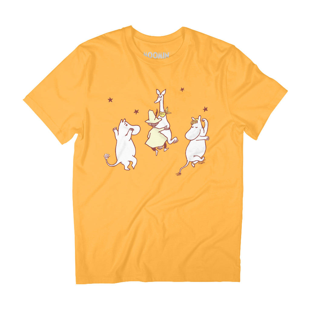 Comet in Moominland Moomintroll, Snorkmaiden & Snufkin Happy Dance Adult T-Shirt