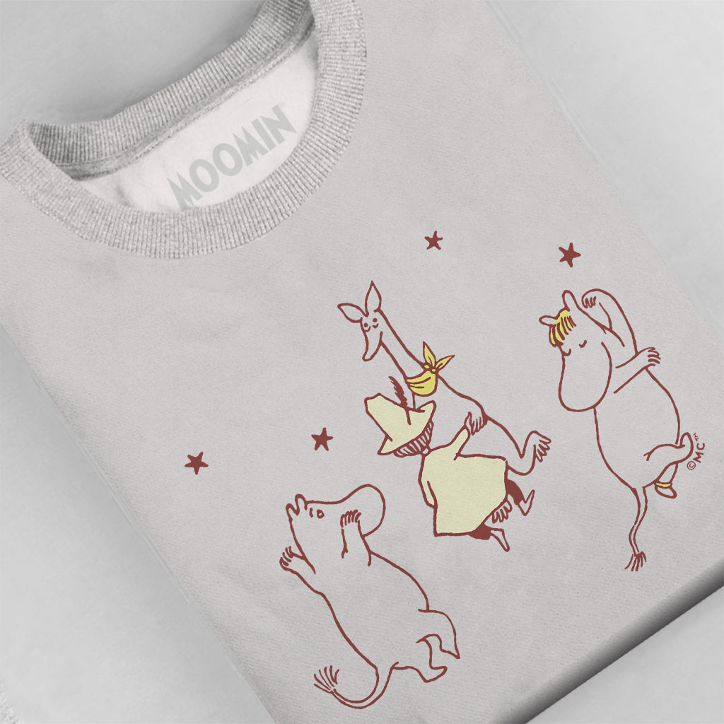 Comet in Moominland Moomintroll Snorkmaiden Enjoying the Happy Dance Adult Sweatshirt