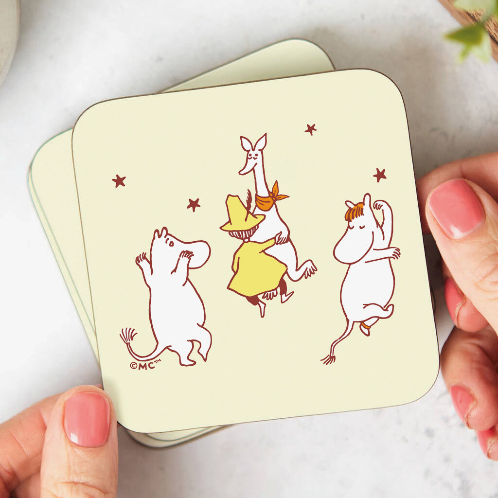 Comet in Moominland Moomintroll, Snorkmaiden & Snufkin Happy Dance Partners Coaster