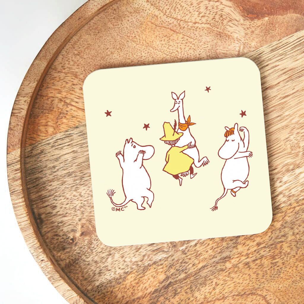 Comet in Moominland Moomintroll, Snorkmaiden & Snufkin Happy Dance Partners Coaster