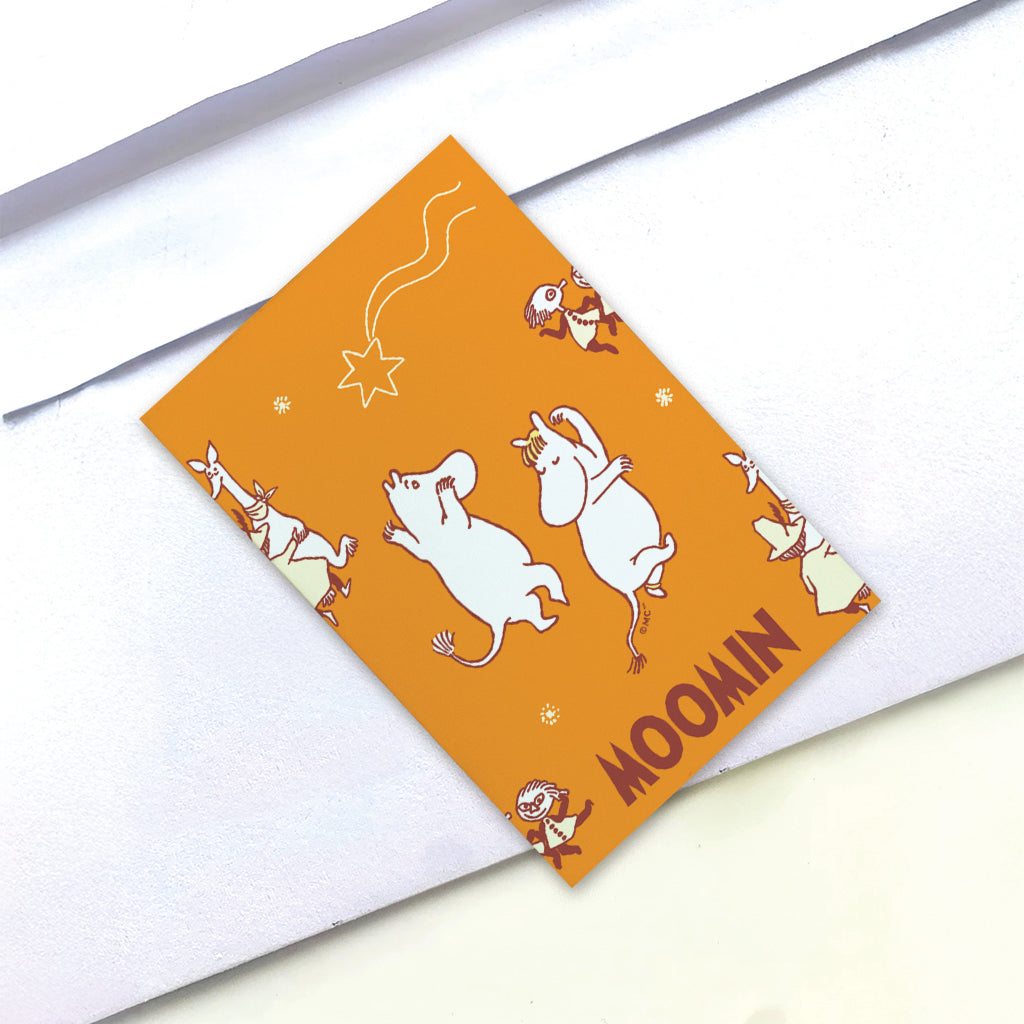 Comet in Moominland Moomintroll & Snorkmaiden Happy Dance Rectangle Wooden Magnet