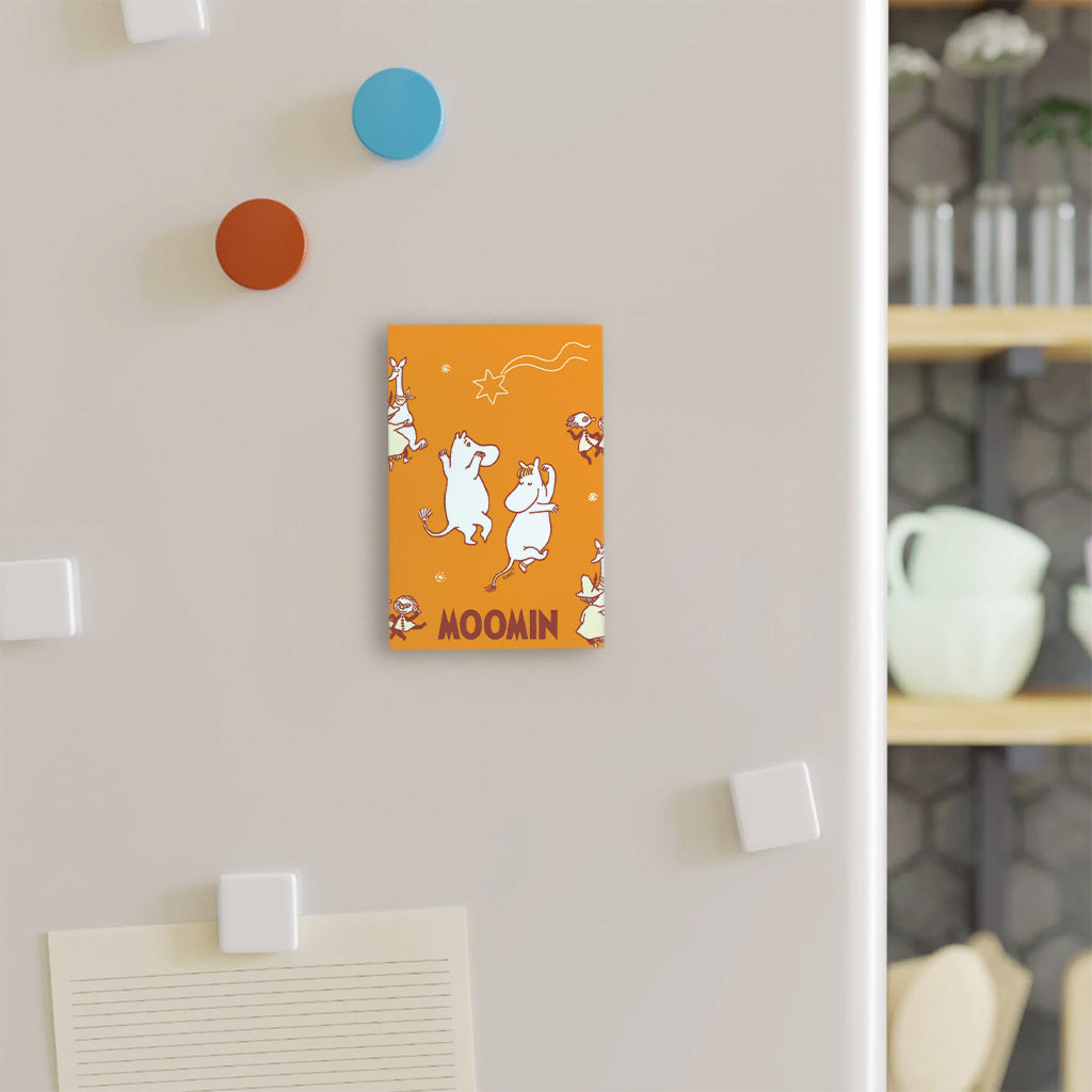 Comet in Moominland Moomintroll & Snorkmaiden Happy Dance Rectangle Wooden Magnet