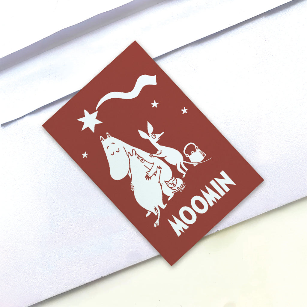 Comet in Moominland Moomintroll & Snorkmaiden Family Hug Rectangle Wooden Magnet