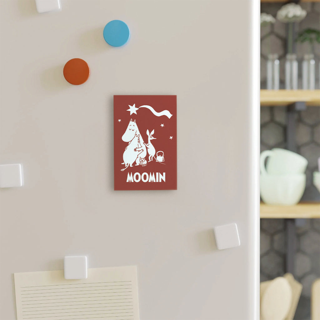 Comet in Moominland Moomintroll & Snorkmaiden Family Hug Rectangle Wooden Magnet