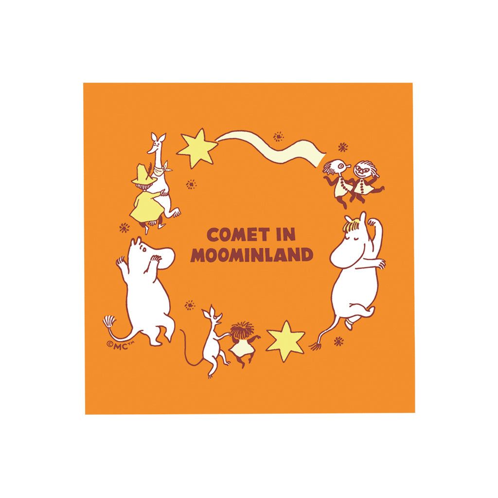 Comet in Moominland Moomintroll, Snorkmaiden & Snufkin Happy Dance Square Wooden Magnet