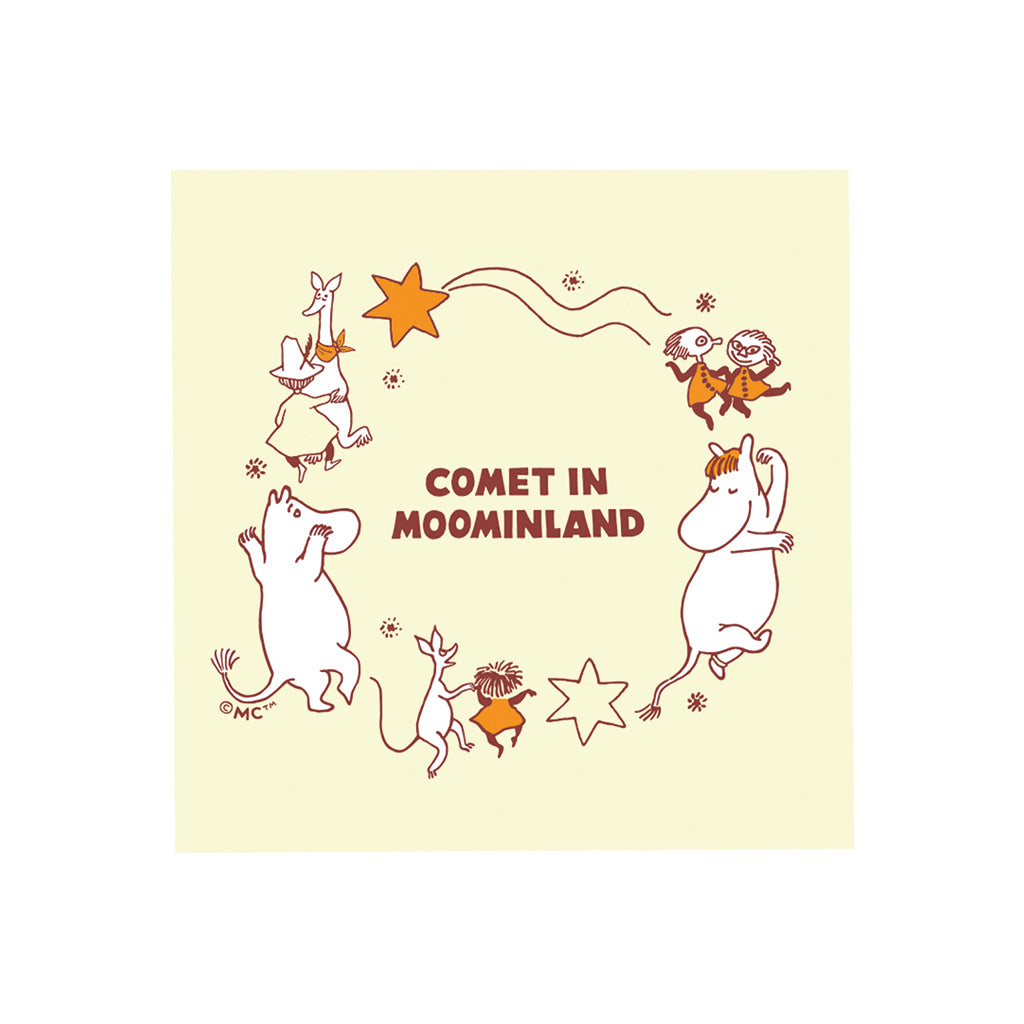 Comet in Moominland Moomintroll, Snorkmaiden & Snufkin Happy Dance Square Wooden Magnet