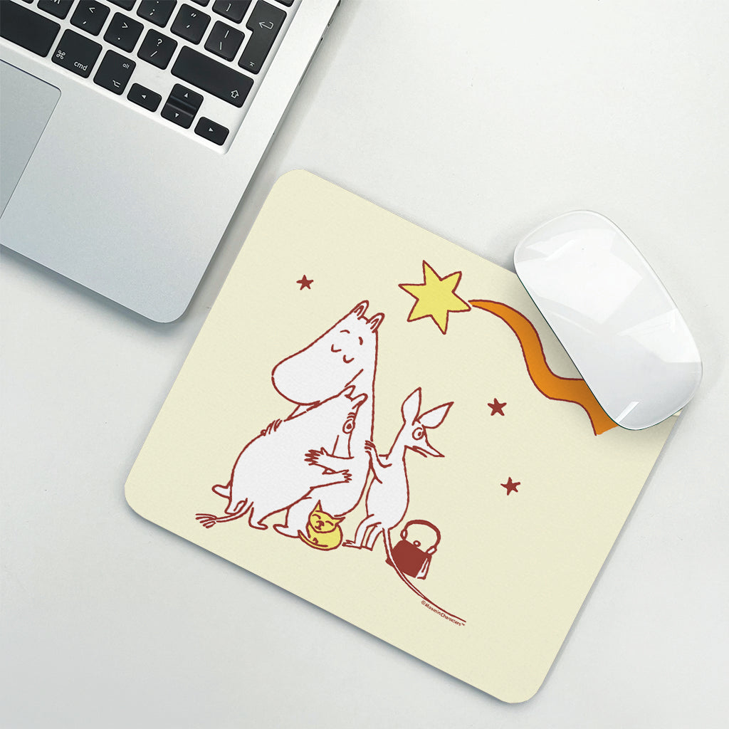 Comet in Moominland Moomintroll & Snorkmaiden Family Hug Mouse Pad
