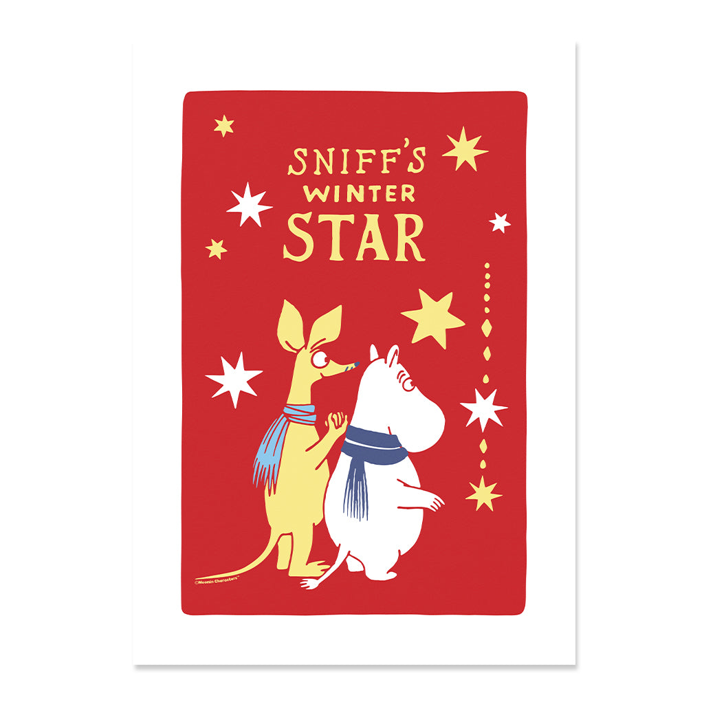 Sniff's Winter Star with Moomintroll Fine Art Prints