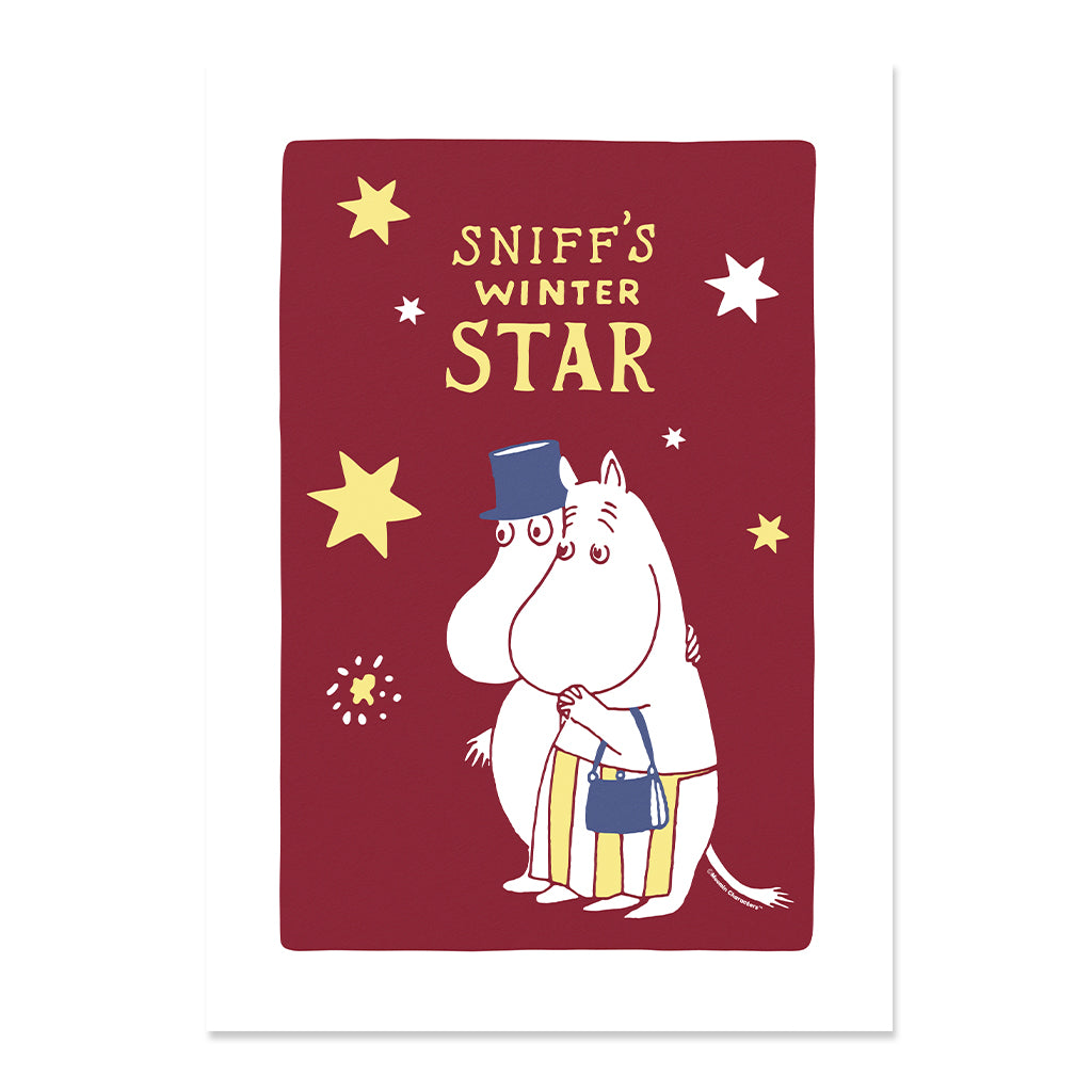 Sniff's Winter Star with Moominpappa & Moominmamma Fine Art Prints