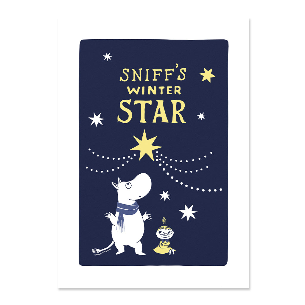 Sniff's Winter Star with Moomintroll & Little My Fine Art Prints