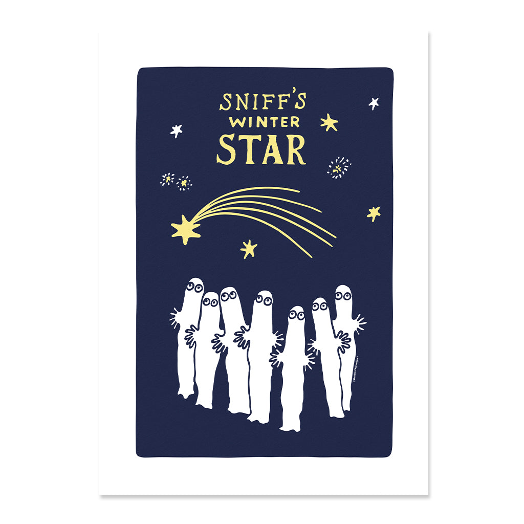 Sniff's Winter Star with Hattifatteners Fine Art Print