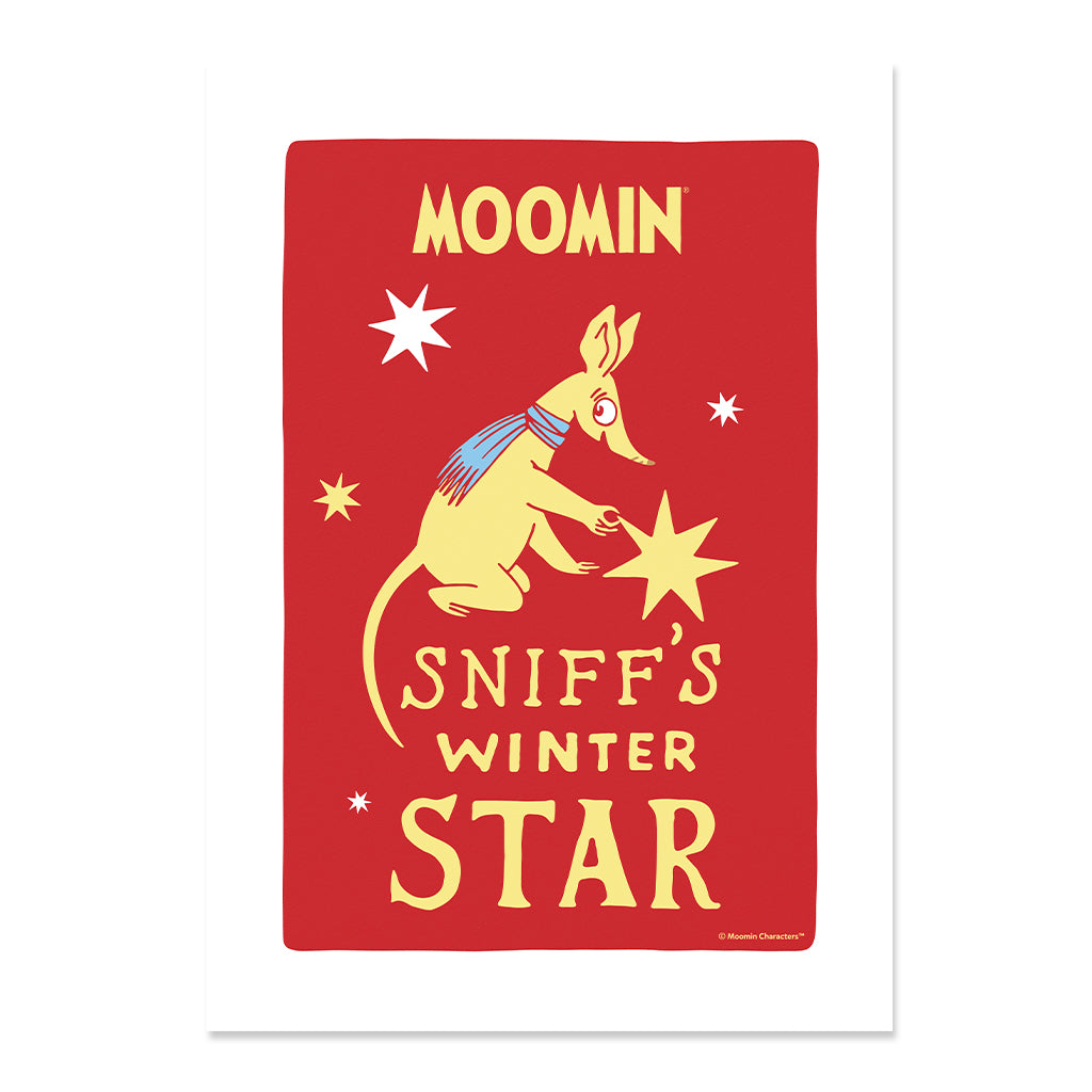 Moomin Sniff's Winter Star Delight Fine Art Print