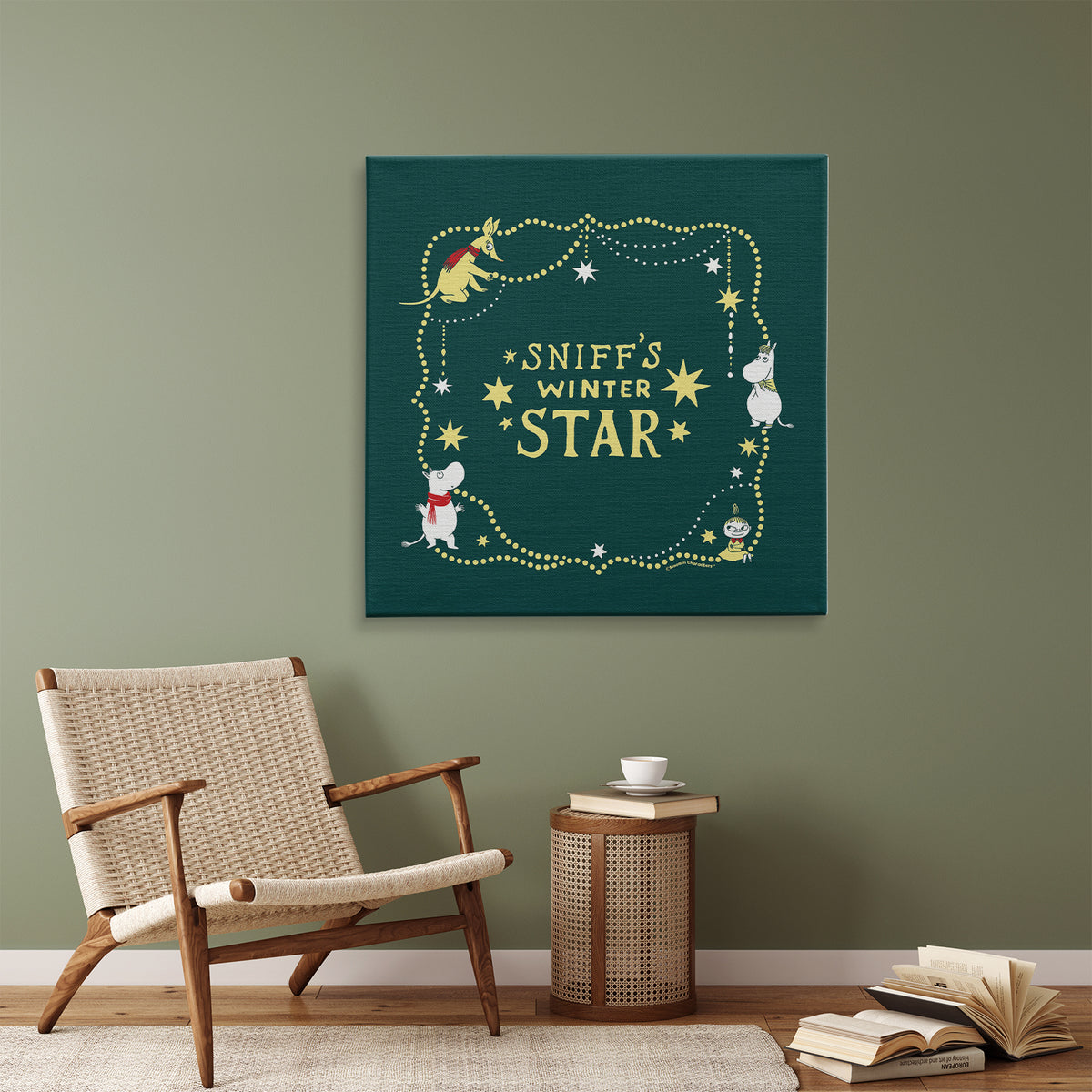 Sniffs Winter Star Moomintroll & Snorkmaiden Stretched Canvas