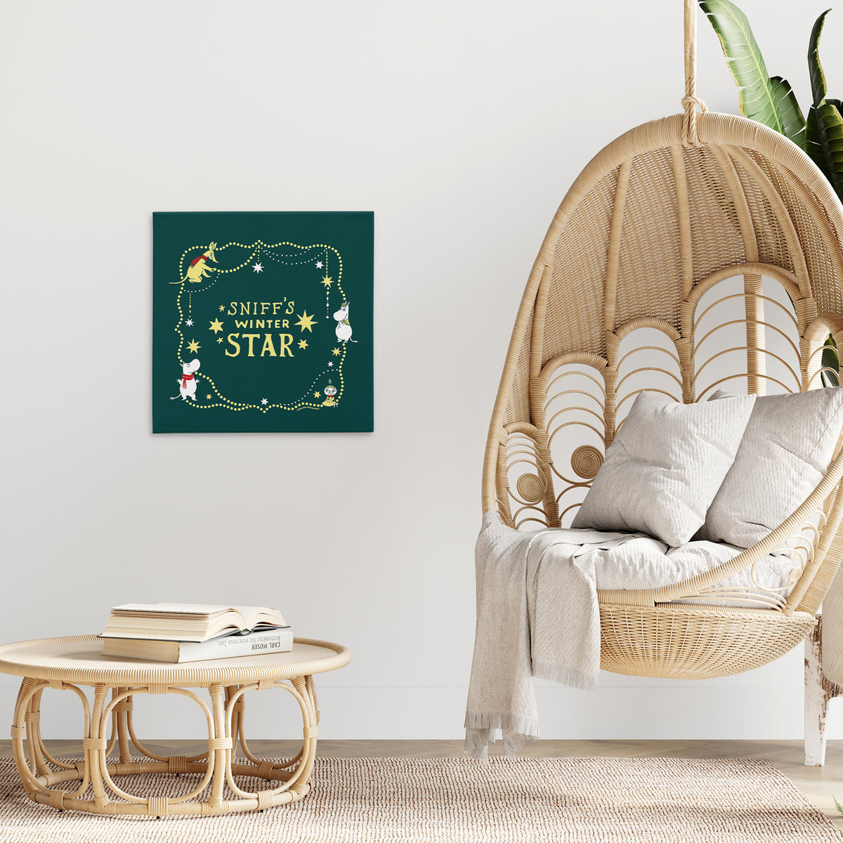 Sniffs Winter Star Moomintroll & Snorkmaiden Stretched Canvas