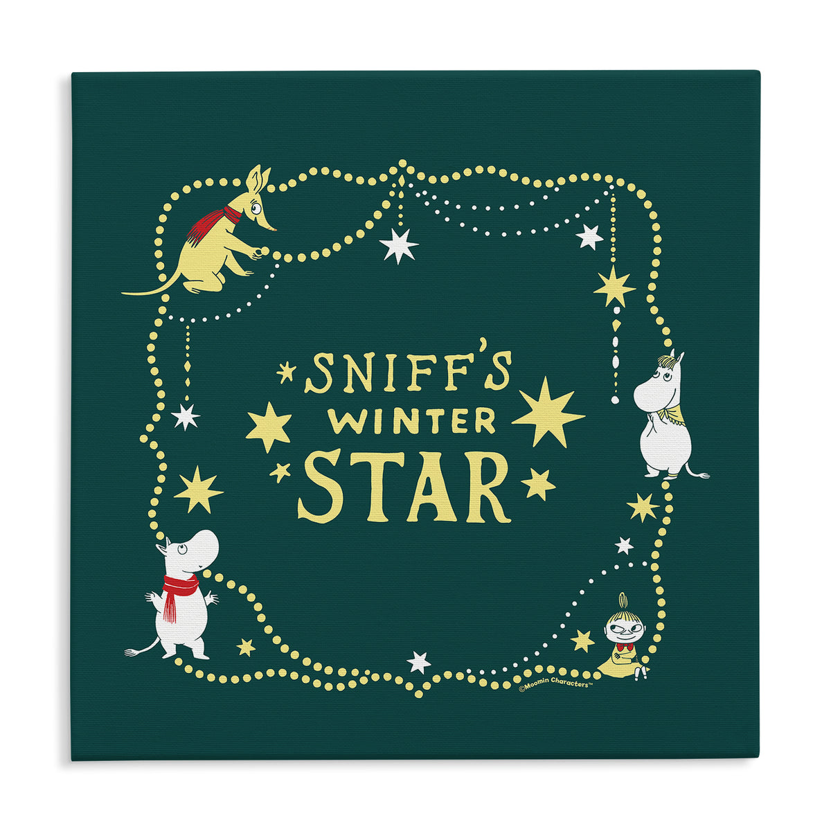 Sniffs Winter Star Moomintroll & Snorkmaiden Stretched Canvas