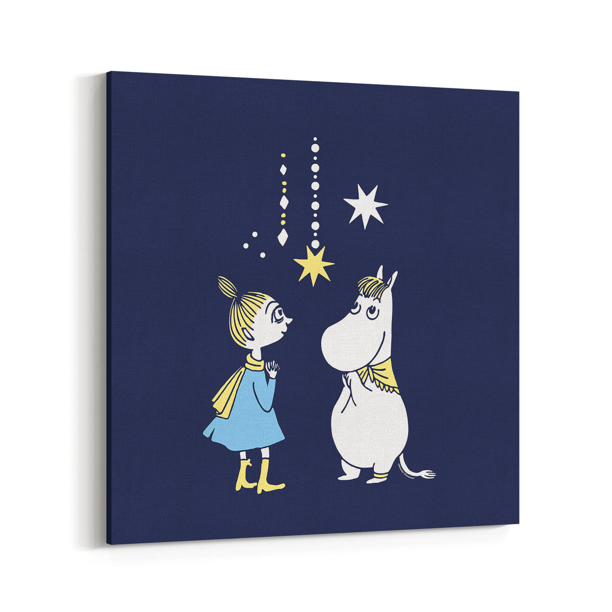 Sniff's Winter Star Mymble & Snorkmaiden Wishing on a star Stretched Canvas